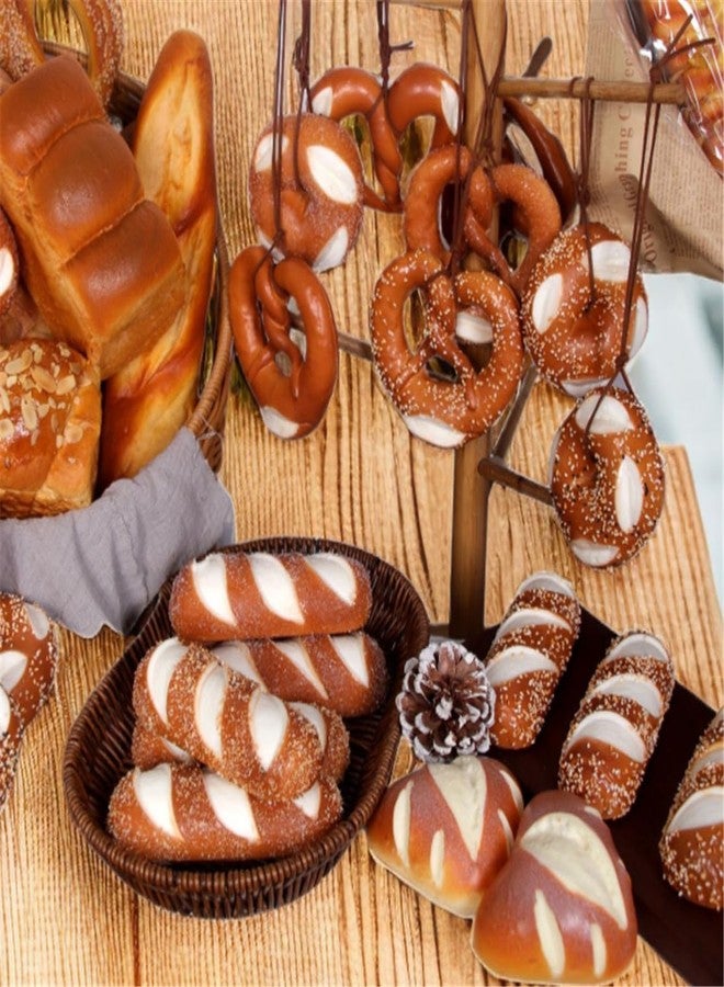 Skyseen 3PCS Artificial Bread Simulation Realistic Baked Pretzels Cracker Snack for Decoration Display Props - Image 3